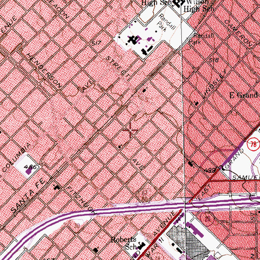 Topographic Map of Hill Avenue Baptist Church, TX