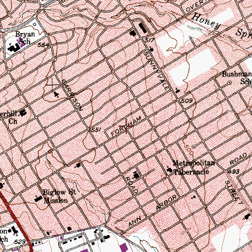 Topographic Map of Hollie Grove Missionary Baptist Church, TX