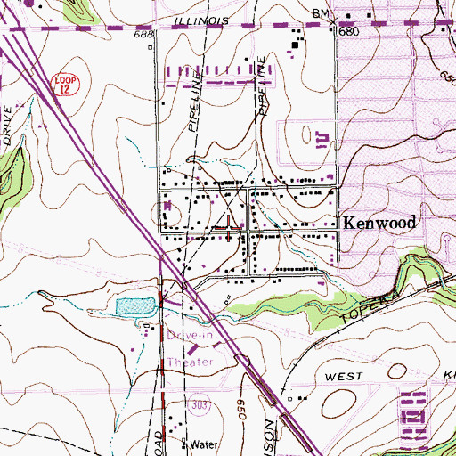 Topographic Map of Hope Baptist Church, TX