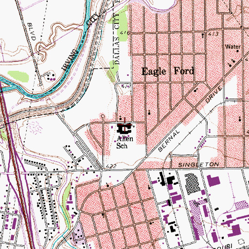 Topographic Map of Iglesia BautistaelCalvario Church, TX