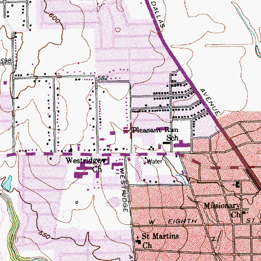 Topographic Map of Jordan Baptist Church, TX
