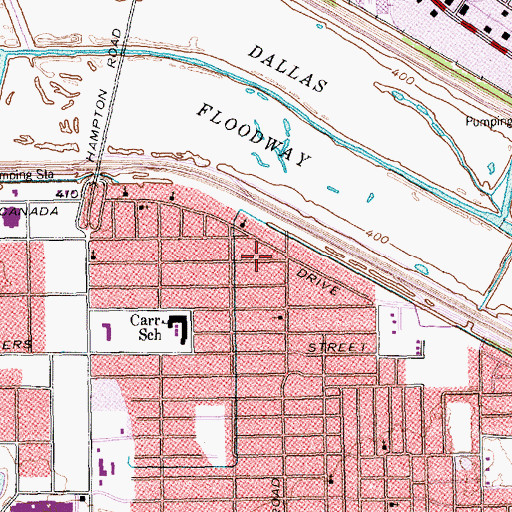 Topographic Map of Leath Street Baptist Church, TX