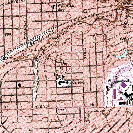 Topographic Map of Ferndale Baptist Church, TX
