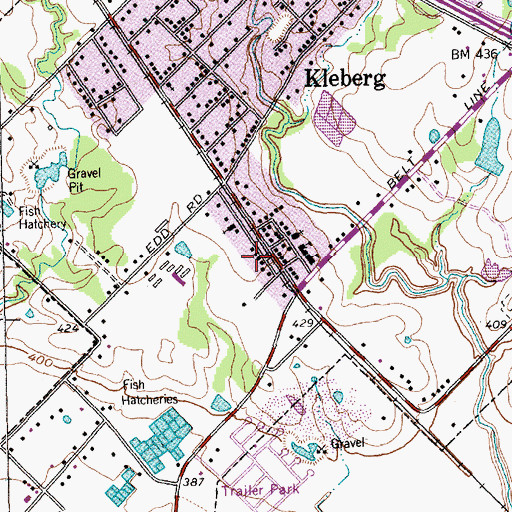 Topographic Map of First Baptist Church - Kleberg, TX