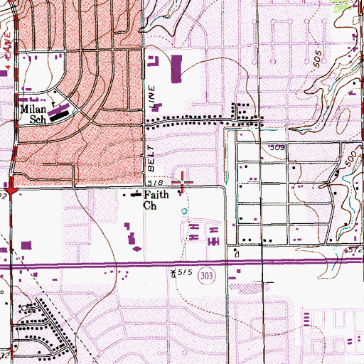 Topographic Map of First Mexican Baptist Church, TX