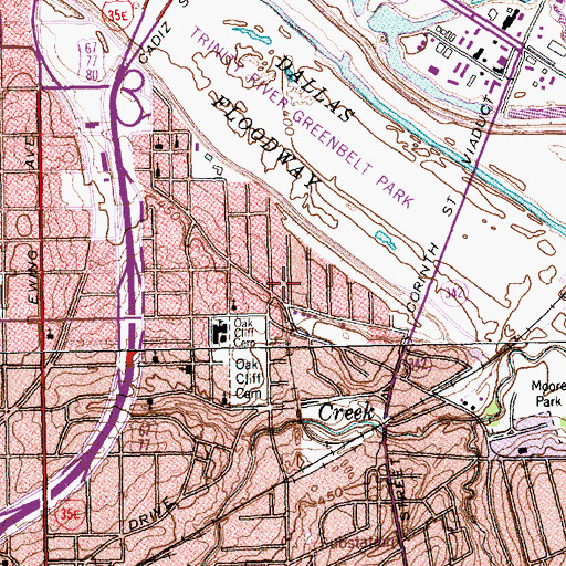 Topographic Map of First Thompson Missionary Baptist Church, TX