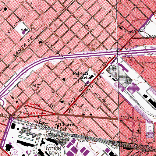 Topographic Map of Friendly Memorial Baptist Church, TX