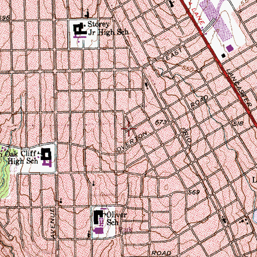 Topographic Map of Friendly Missionary Baptist Church, TX