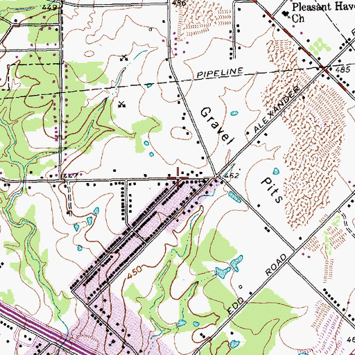 Topographic Map of Full Gospel Baptist Church, TX