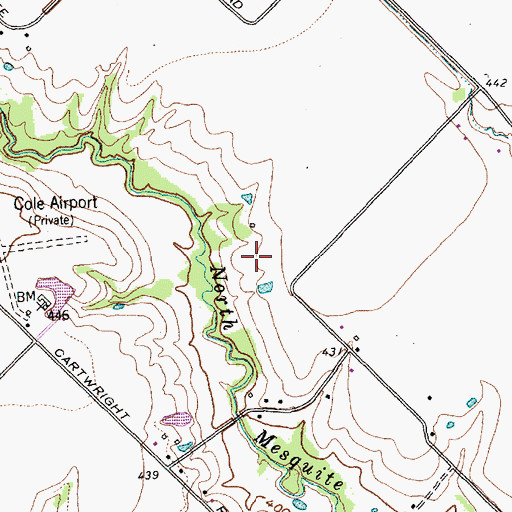 Topographic Map of Gethsemane Baptist Church, TX