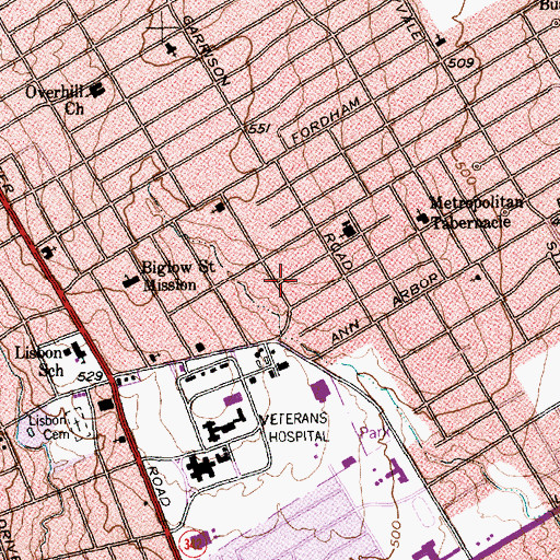 Topographic Map of Gilgal Missionary Baptist Church, TX