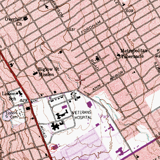 Topographic Map of Gladewater Baptist Church, TX