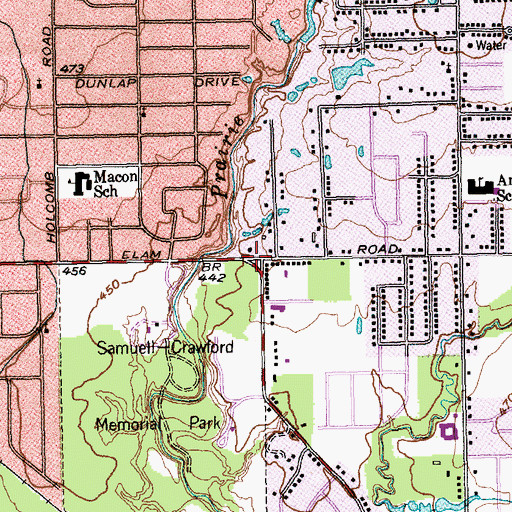 Topographic Map of Gods Word Missionary Baptist Church, TX
