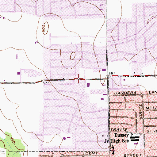 Topographic Map of Golden Meadows Baptist Church, TX