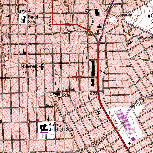 Topographic Map of Good Shepherd Missionary Baptist Church, TX
