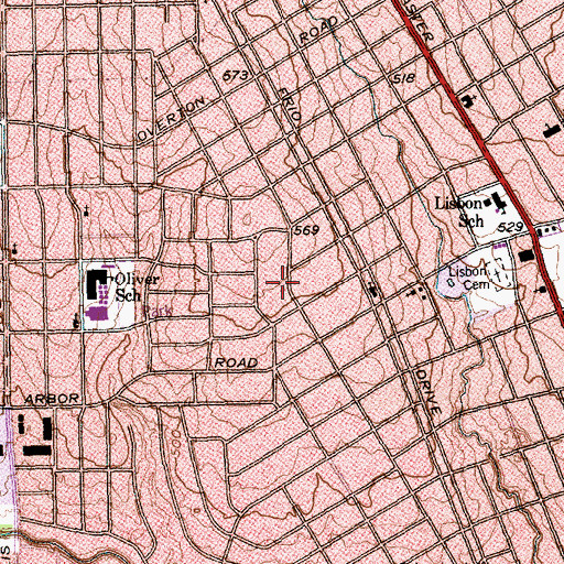 Topographic Map of Good Tree Missionary Baptist Church, TX