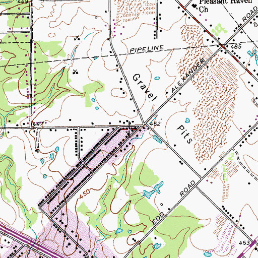 Topographic Map of Grace Baptist Church, TX