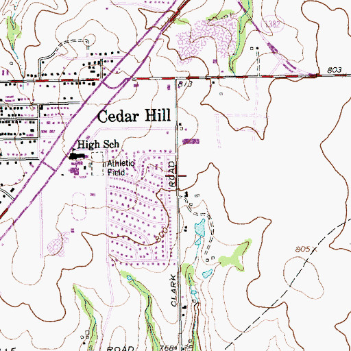 Topographic Map of Graceland Community Baptist Church, TX