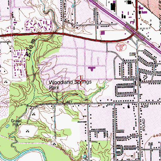 Topographic Map of Greater Calvary Baptist Church, TX