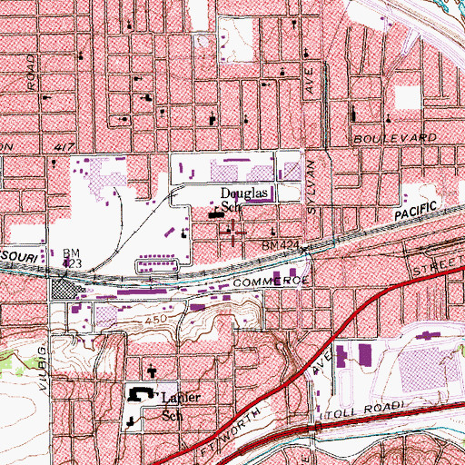 Topographic Map of Greater Canaan Baptist Church, TX