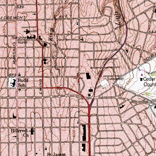 Topographic Map of Greater Friendly Chapel Baptist Church, TX