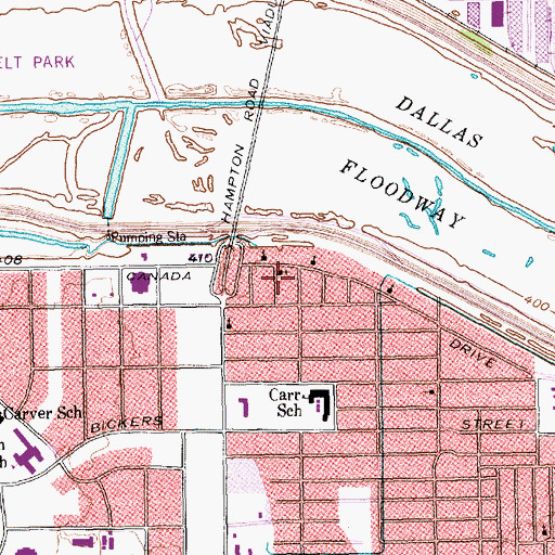 Topographic Map of Fellowship Baptist Church, TX