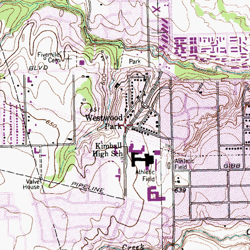 Topographic Map of Fellowship Baptist Church of Oak Cliff, TX