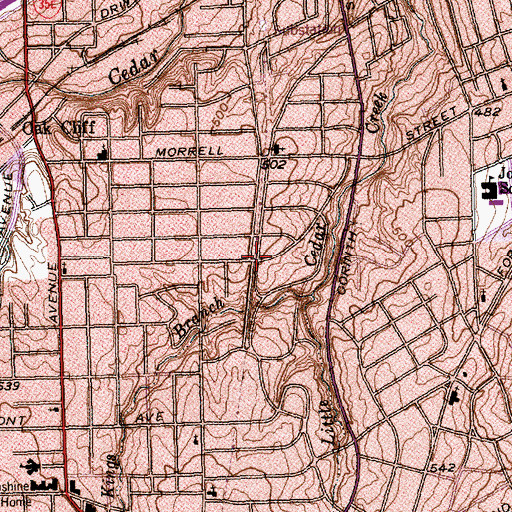 Topographic Map of Christ Temple Baptist Church, TX