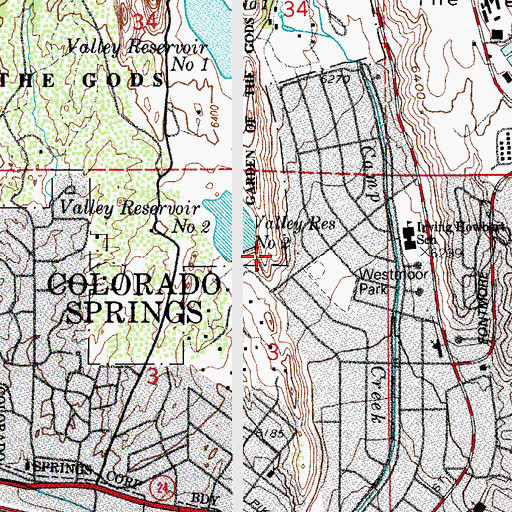 Topographic Map of Valley Number 2 Dam, CO