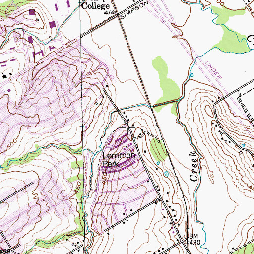 Topographic Map of College Park Baptist Church, TX