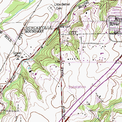 Topographic Map of Colonial Hills Baptist Church, TX
