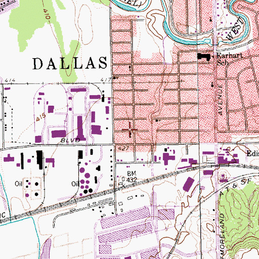 Topographic Map of Community Baptist Church, TX