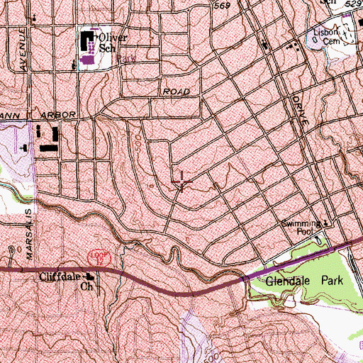 Topographic Map of Cornerstone Missionary Baptist Church of Faith, TX