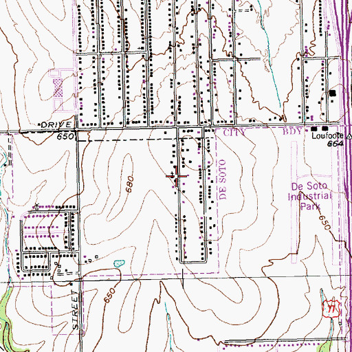 Topographic Map of Crest Temple Baptist Church, TX