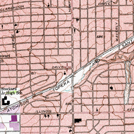 Topographic Map of Crestview Baptist Church, TX