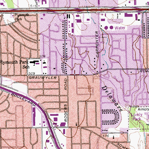 Topographic Map of Crestview Baptist Church, TX
