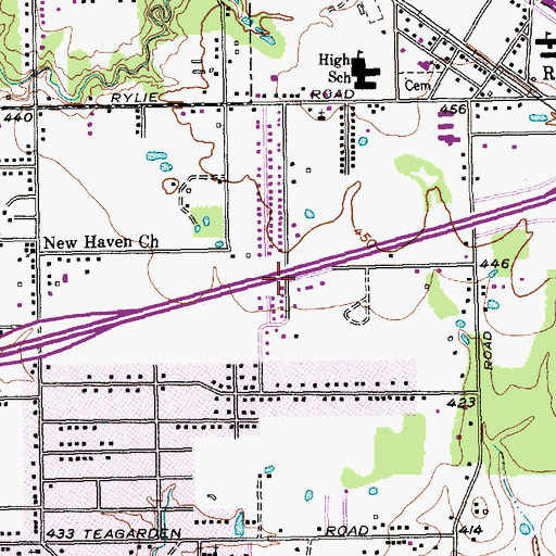 Topographic Map of Crossover Missionary Baptist Church, TX