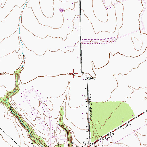 Topographic Map of Crossroads Baptist Church, TX