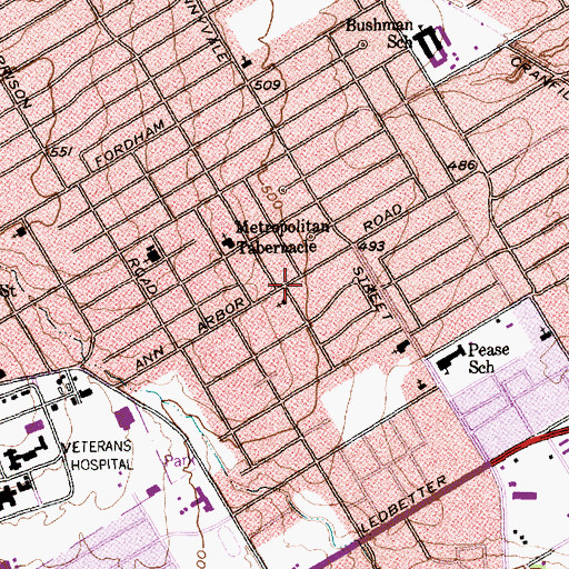 Topographic Map of Deliverance Baptist Church, TX