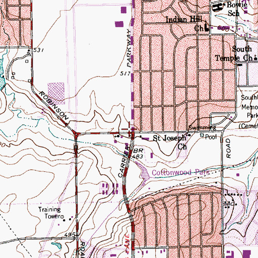 Topographic Map of Dickey Road Baptist Church, TX