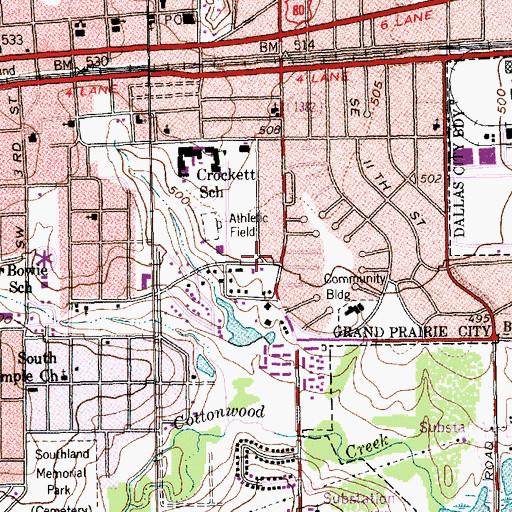 Topographic Map of Eighth Saint Baptist Church, TX