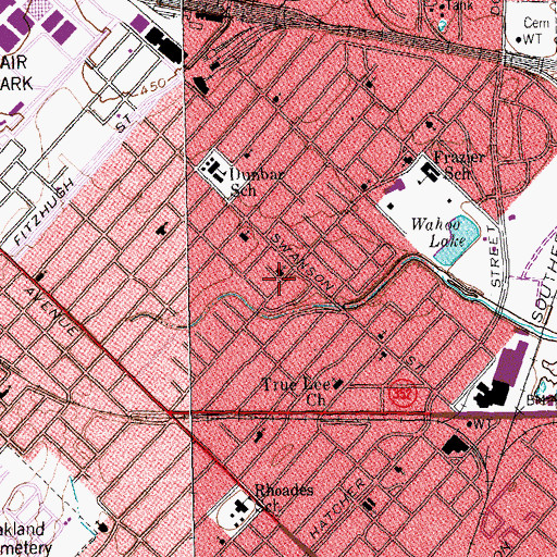 Topographic Map of The Ekklesia Missionary Baptist Church, TX