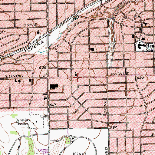 Topographic Map of Emanuel Baptist Church, TX