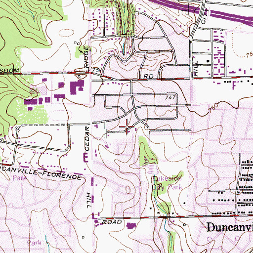 Topographic Map of Emmanuel Baptist Church, TX