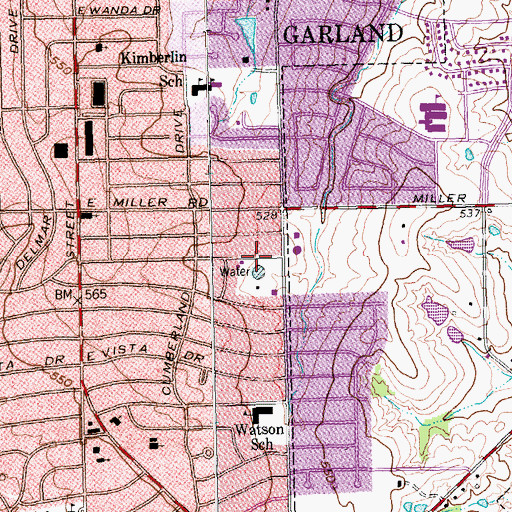 Topographic Map of Emmanuel Baptist Church, TX