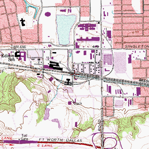Topographic Map of Evening Star Missionary Baptist Church, TX