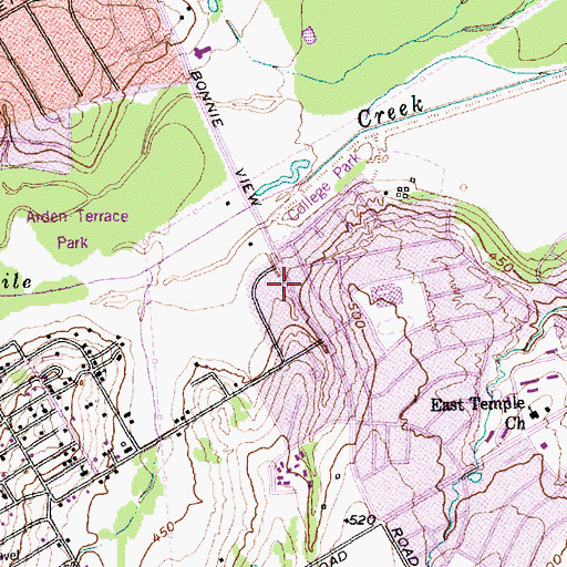 Topographic Map of Bon Air Baptist Church, TX