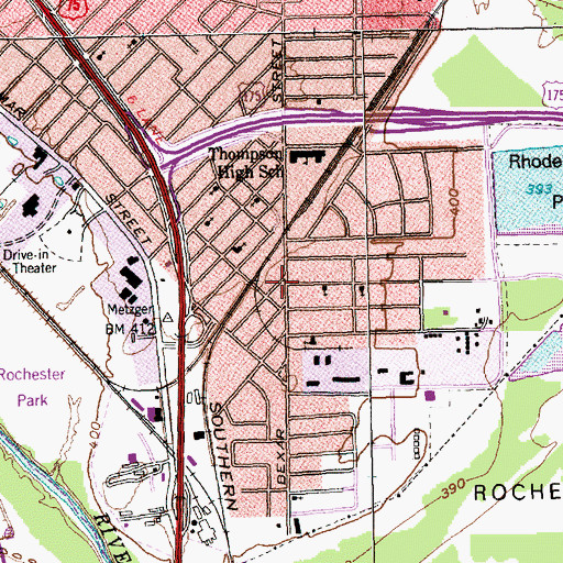 Topographic Map of Bread of Life Primative Baptist Church, TX