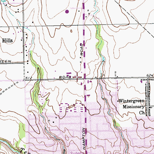 Topographic Map of Brook Hollow Baptist Church of De Soto, TX
