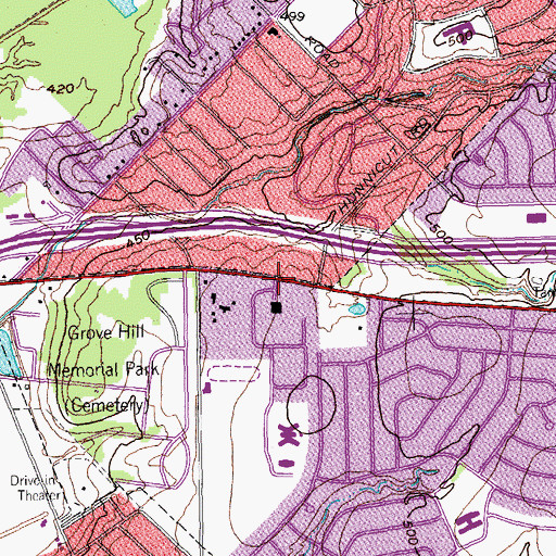 Topographic Map of Buckner Baptiist Church, TX